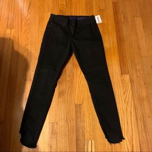 Black skinny jeans - cut angle at ankle